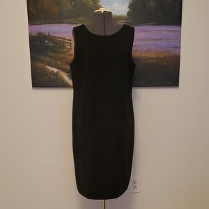 Leslie Fay Classic Black Midi Dress